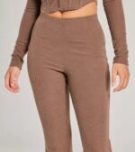 Feelin' Comfy Ribbed Knit Flare Pants - Image 4