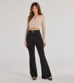 Polished Glam Belted Wide Leg Pants - Image 5