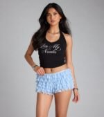 So Fab Ruffled Lace Hot Shorts - Image 29