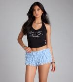 So Fab Ruffled Lace Hot Shorts - Image 25