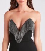 After-Dark Fab Chain Fringe Strapless Romper - Image 4