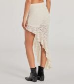 Boho Allure Ruffled Lace Midi Skirt - Image 2