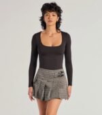 Preppy Appeal Pleated Plaid Skort - Image 4