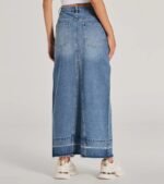 Coolest Vibe High Slit Denim Maxi Skirt - Image 2