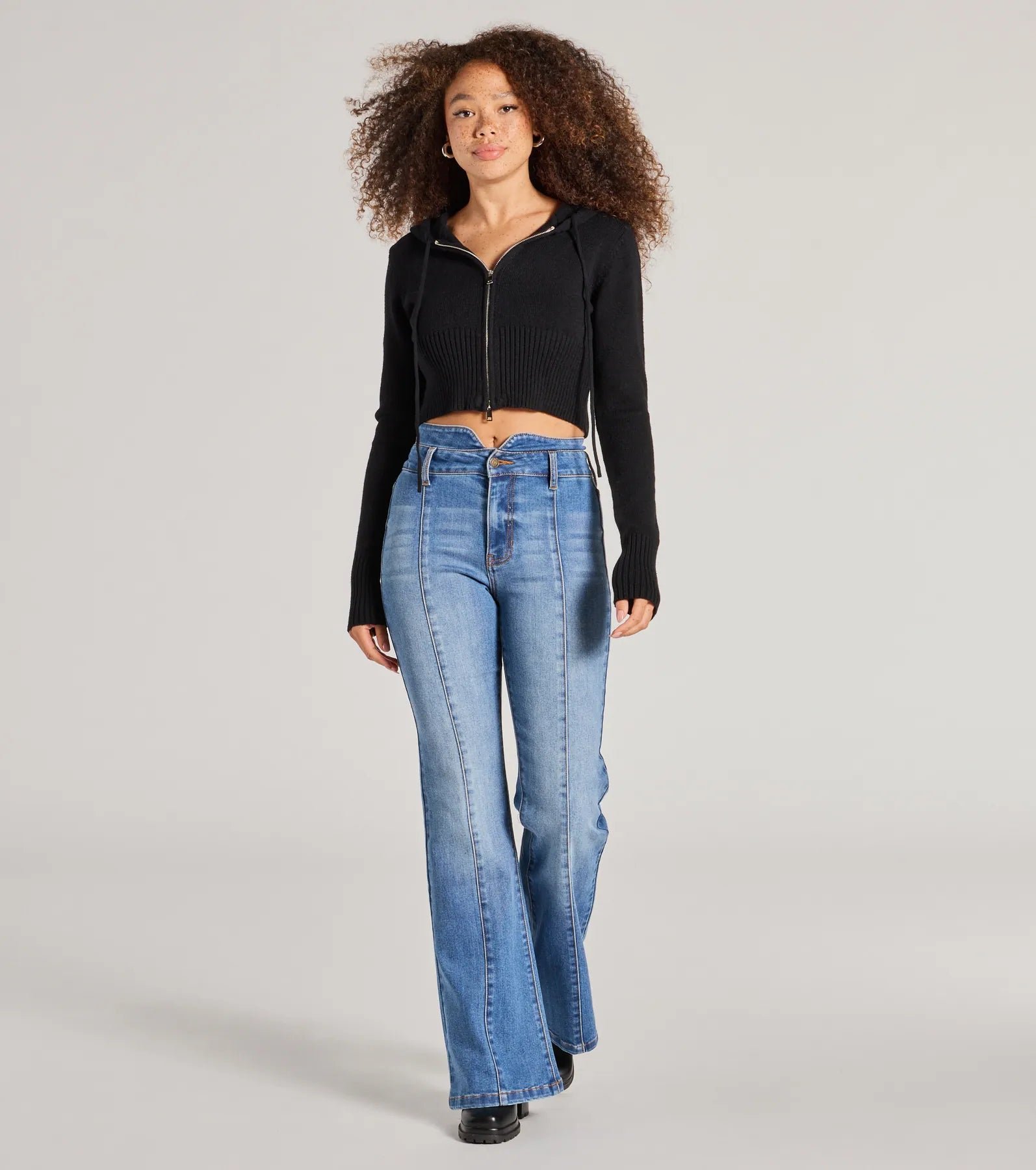 06602-0519_1_MEDIUM_20DENIM_SoExtraHighRiseFlaredWideLegDenimJeans So Extra High-Rise Flared Wide-Leg Denim Jeans - Image 1
