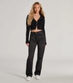 High-Rise Distressed Boyfriend Jeans - Image 8