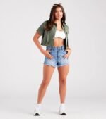 Remy High-Rise Frayed Hem Denim Shorts by Windsor Denim - Image 2