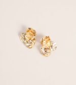 Golden Bloom Statement Stud Earrings