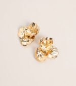Golden Bloom Statement Stud Earrings - Image 3