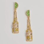 Party Hour Rhinestone Beer And Lime Earrings