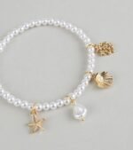 Coastal Cutie Faux Pearl Charm Bracelet - Image 2