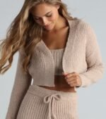 Cuddle Time Chenille Crop Cardigan - Image 4