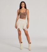 Adorable Basic Scoop Neck Seamless Crop Top - Image 3
