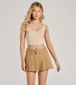 Adorable Basic Scoop Neck Seamless Crop Top - Image 9
