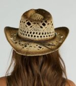 Everyday Cowgirl Colored Stone Straw Western Hat - Image 2