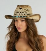 Everyday Cowgirl Colored Stone Straw Western Hat - Image 5