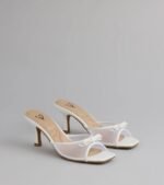 Adorable Bow Mesh Strap Stiletto Mules - Image 9