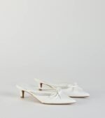 Sweetest Thing Bow Kitten Heel Mules - Image 13