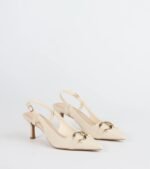 Summer Fave Linen Slingback Stiletto Pumps