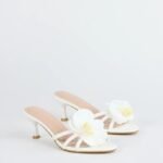 Vacay Ready Flower Strap Stiletto Mules