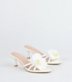 Vacay Ready Flower Strap Stiletto Mules