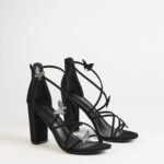 Whimsically Chic Butterfly Rhinestone Block Heels