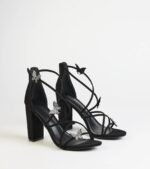 Whimsically Chic Butterfly Rhinestone Block Heels