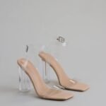 Clearly Chic Square Toe Block Heels