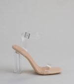 Clearly Chic Square Toe Block Heels - Image 2