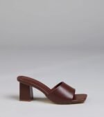 Chic Flair Square Toe Block Heel Mules - Image 2