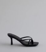 Out And About Strappy Thong Stiletto Mules - Image 6