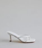 Out And About Strappy Thong Stiletto Mules - Image 2