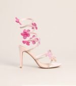 Glitzy Rhinestone Flower Spiral Stiletto Heels - Image 2
