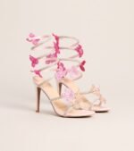 Glitzy Rhinestone Flower Spiral Stiletto Heels - Image 3