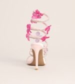 Glitzy Rhinestone Flower Spiral Stiletto Heels - Image 5