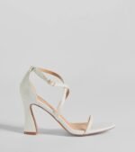 Dazzling Chic Strappy Faux Leather Block Heels - Image 2