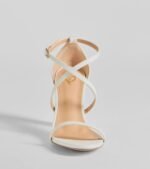Dazzling Chic Strappy Faux Leather Block Heels - Image 3