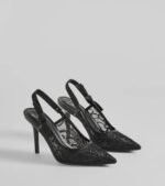 Sweet Cuties Lace Slingback Stiletto Pumps - Image 6
