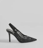 Sweet Cuties Lace Slingback Stiletto Pumps - Image 7