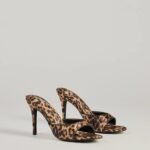 Ever So Fierce Leopard Satin Stiletto Mules