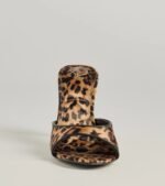 Ever So Fierce Leopard Satin Stiletto Mules - Image 3