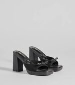 Cute Vibes Bow Platform Knit Mules - Image 9