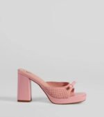 Cute Vibes Bow Platform Knit Mules - Image 2