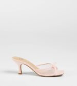 Adorable Bow Mesh Strap Stiletto Mules - Image 6