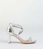 In The Limelight Rhinestone Strap Metallic Heels - Image 2