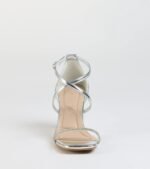 In The Limelight Rhinestone Strap Metallic Heels - Image 3