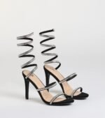 Girly Vibes Rhinestone Spiral Heels