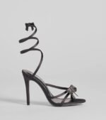 Chic Charm Bow Spiral Stiletto Heels - Image 2