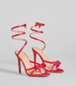 Chic Charm Bow Spiral Stiletto Heels - Image 5